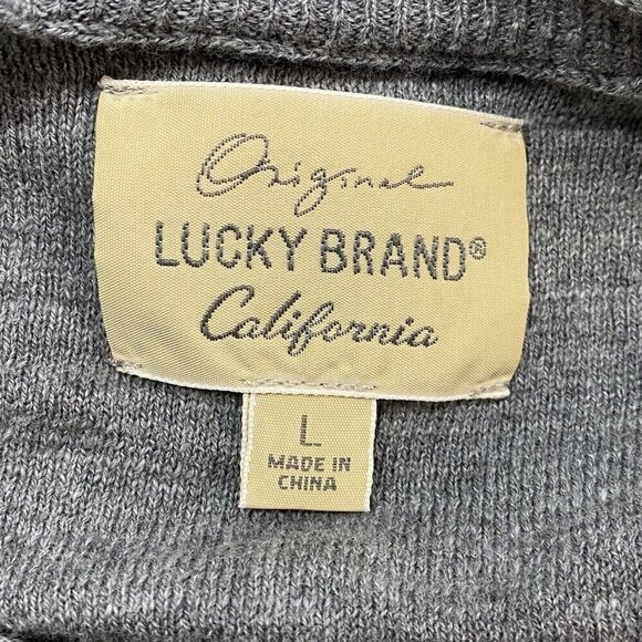 LUCKY BRAND Women Pullover Sweater Size L Gray V Neck Long Sleeve Casual 74-2 - Picture 10 of 12